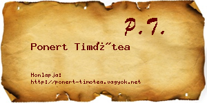 Ponert Timótea névjegykártya